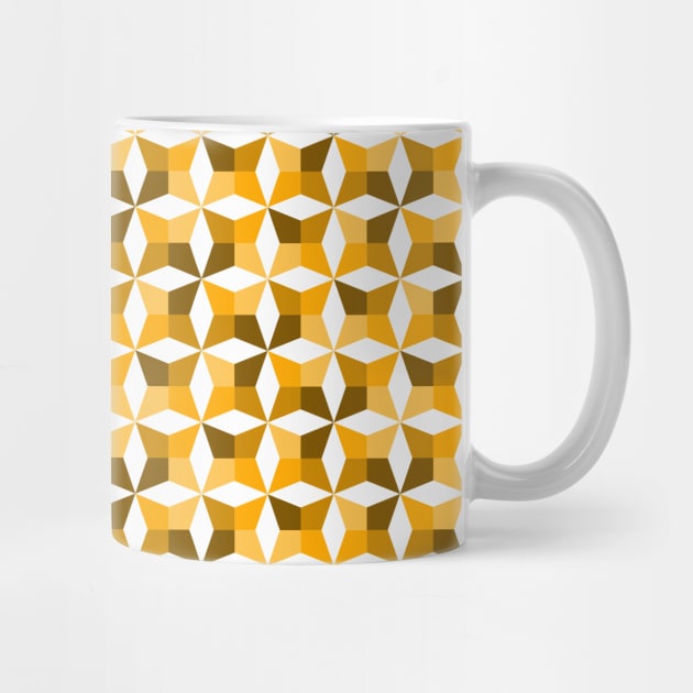 Geometric Diamond Pattern (Gold) by John Uttley